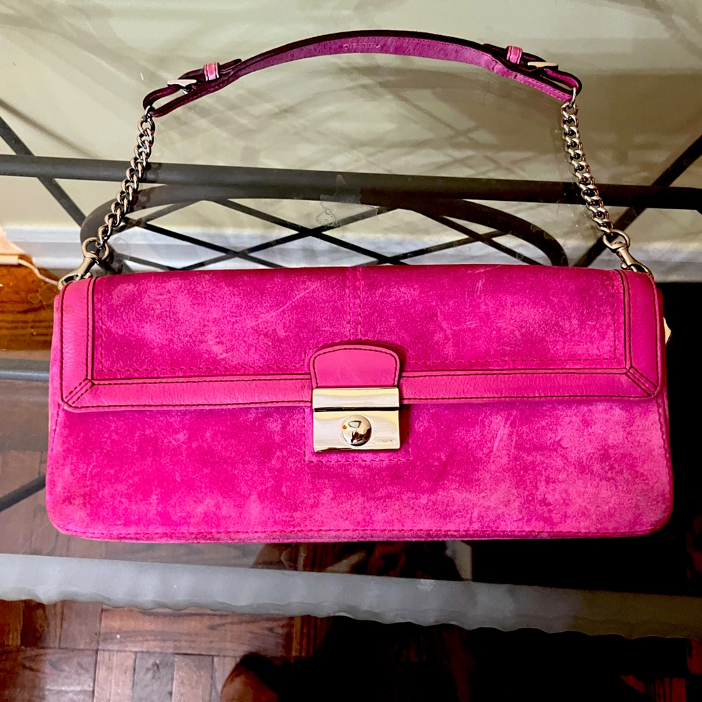 Coach Pink Suede Handbag